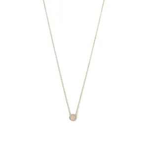 14 Karat Gold Plated Mini Synthetic White Opal Necklace