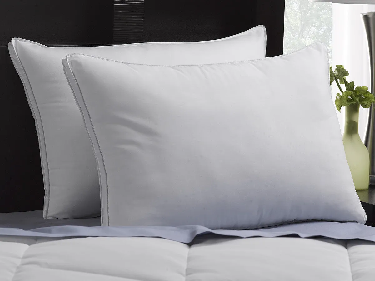 2 Pack Exquisite Hotel Gusseted Memory Fiber Pillows /  Standard Size