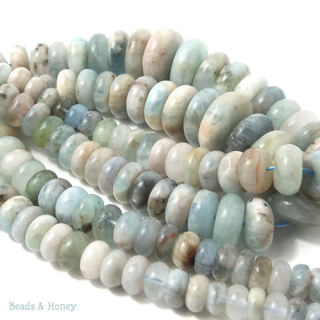 Aquamarine Graduated Rondelle 8-20mm (Full Strand)