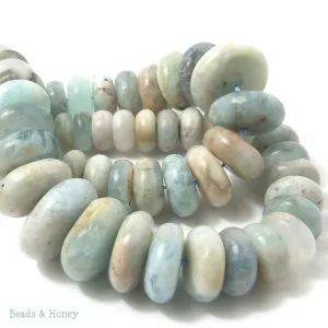Aquamarine Graduated Rondelle 8-20mm (Full Strand)