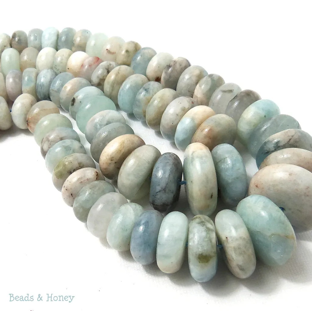 Aquamarine Graduated Rondelle 8-20mm (Full Strand)