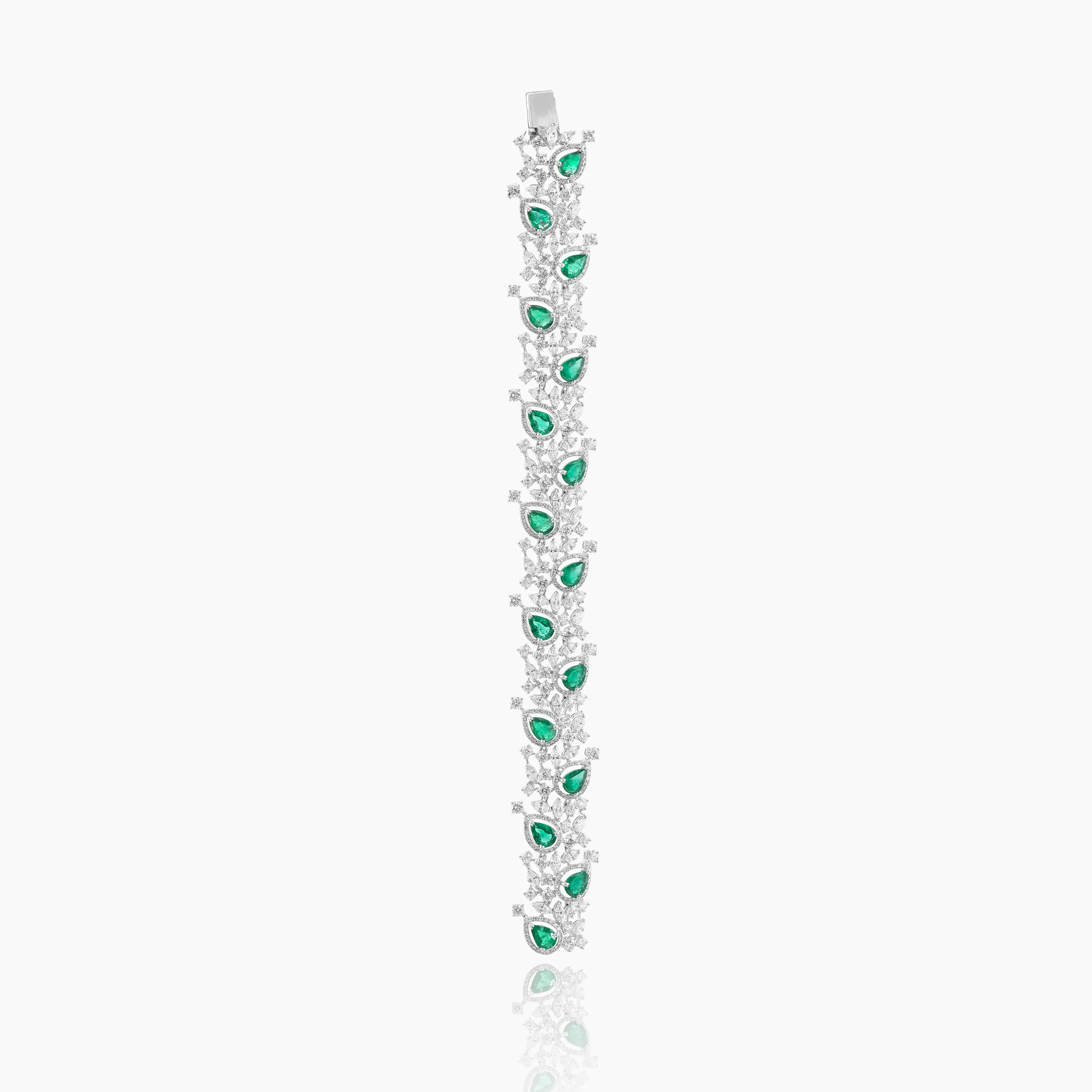 Arduinna Diamond & Emerald Foliage Bracelet