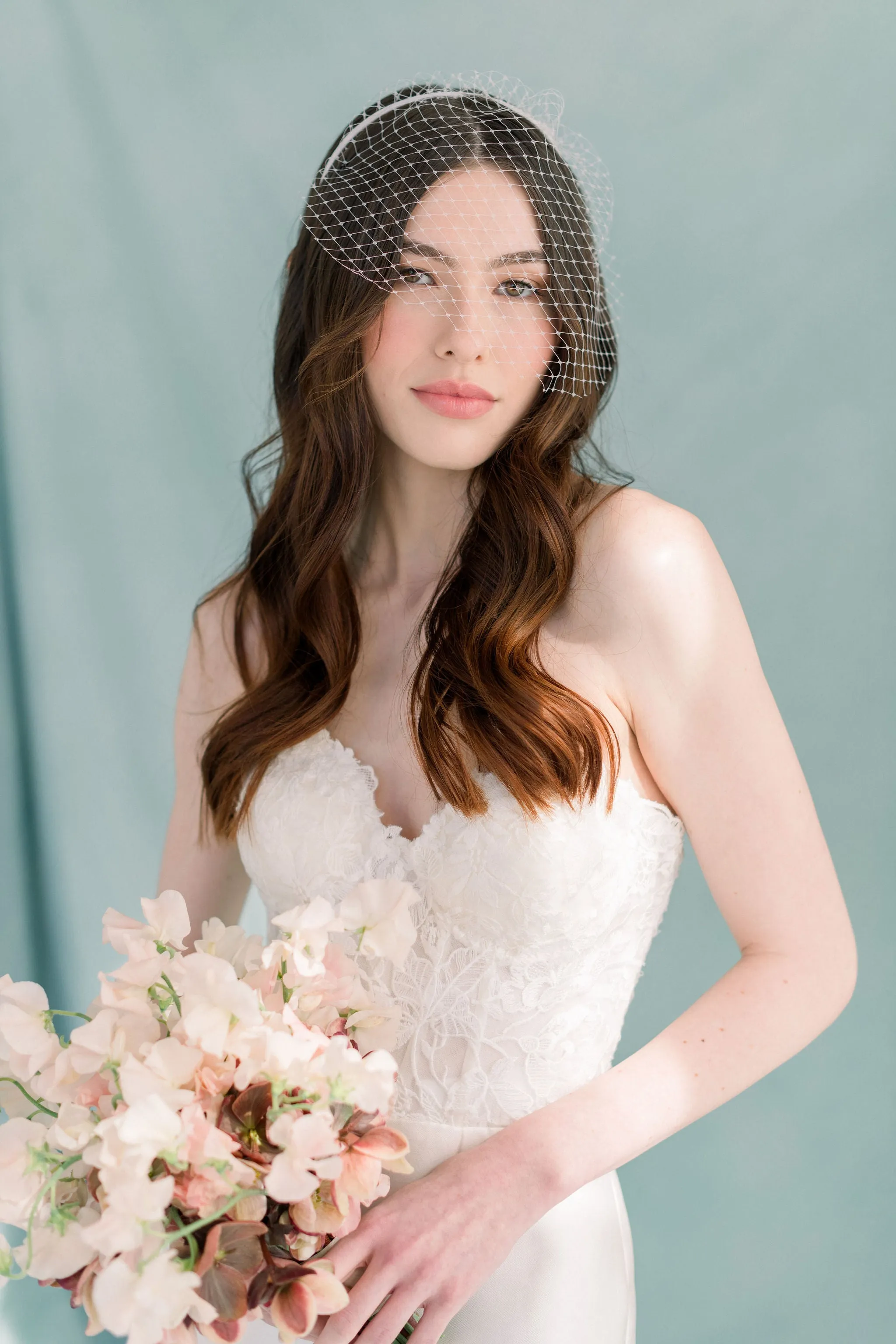 Birdcage veil - Mini birdcage veil with headband