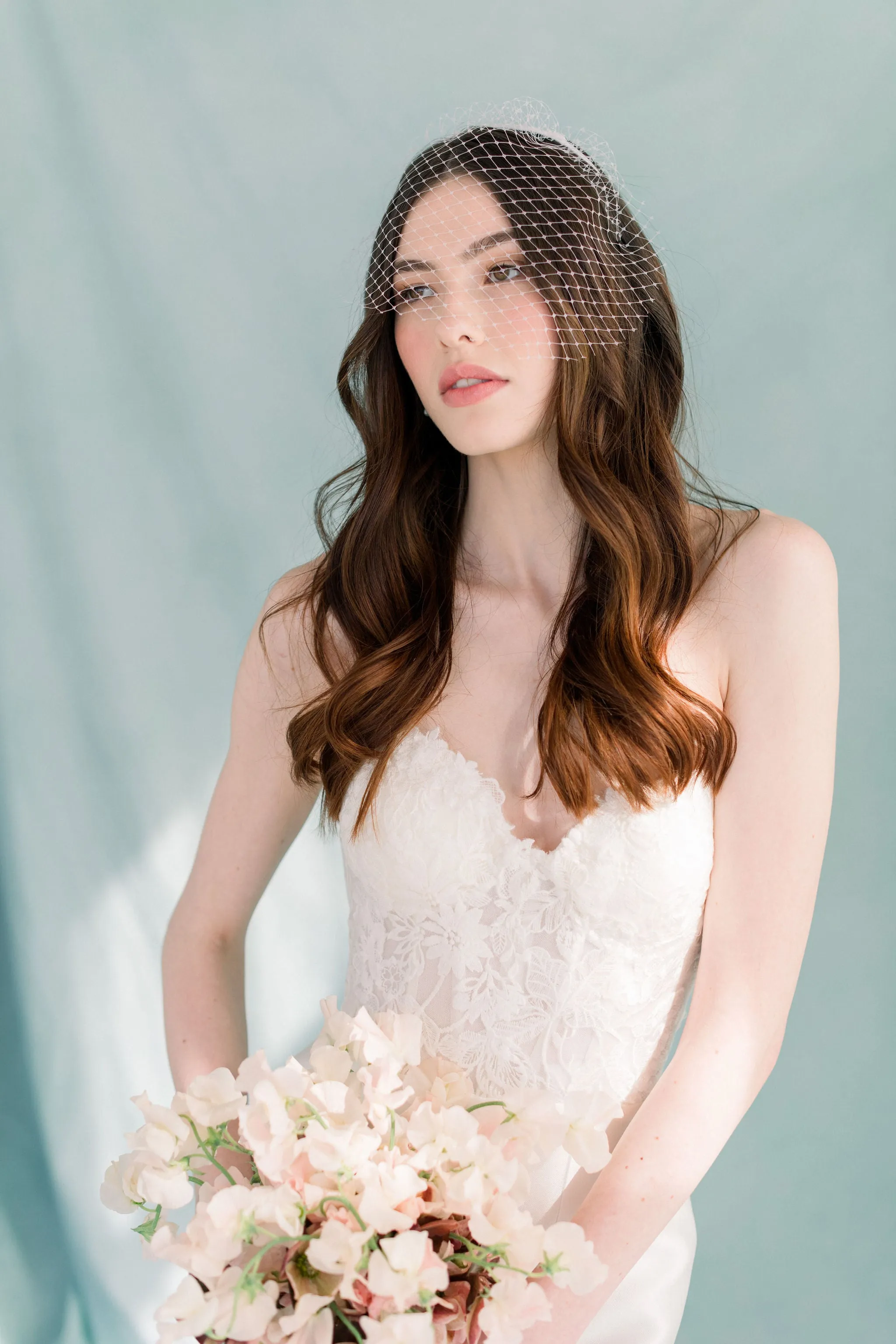 Birdcage veil - Mini birdcage veil with headband