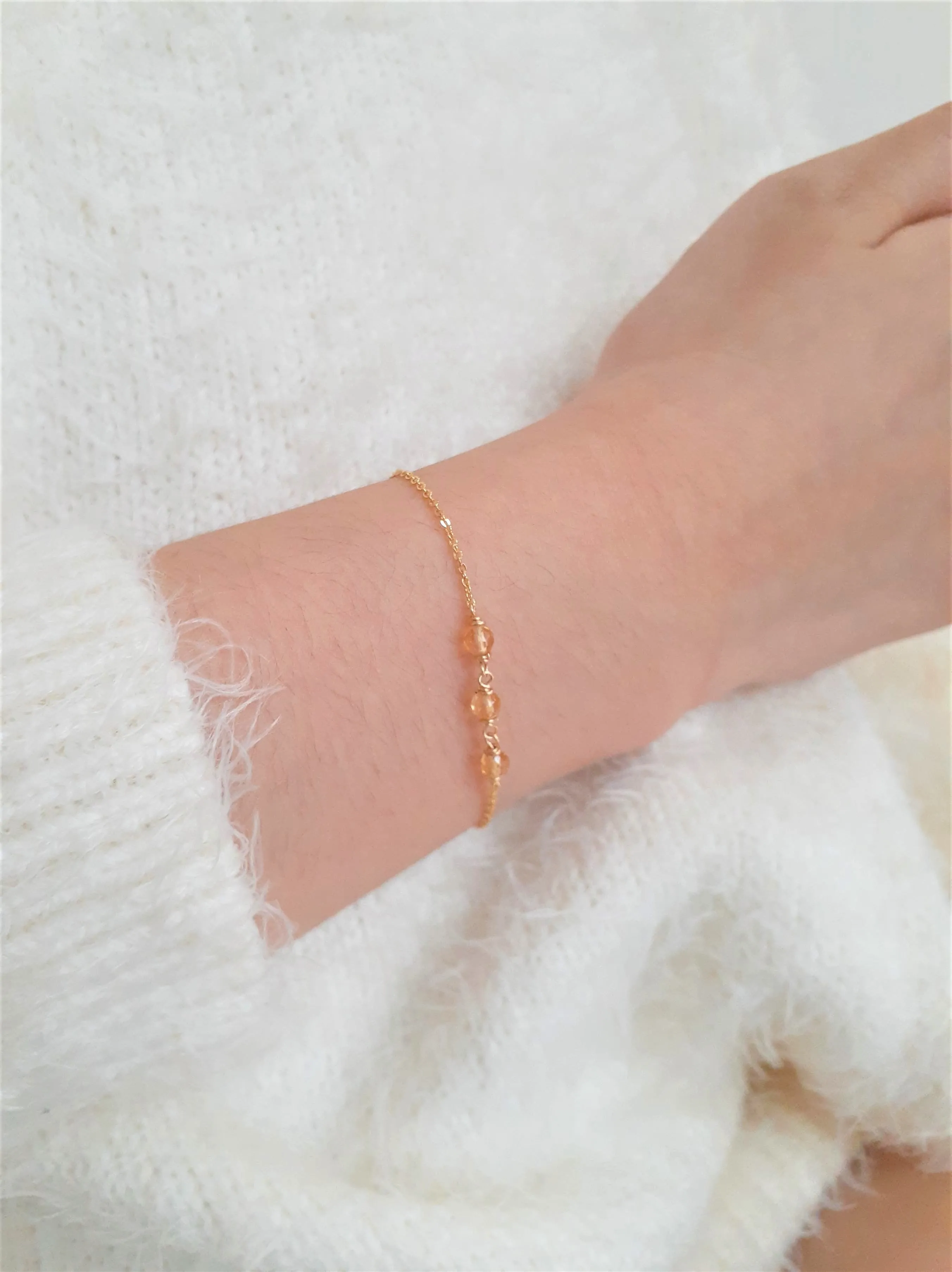 Dainty Golden Citrine Bracelet