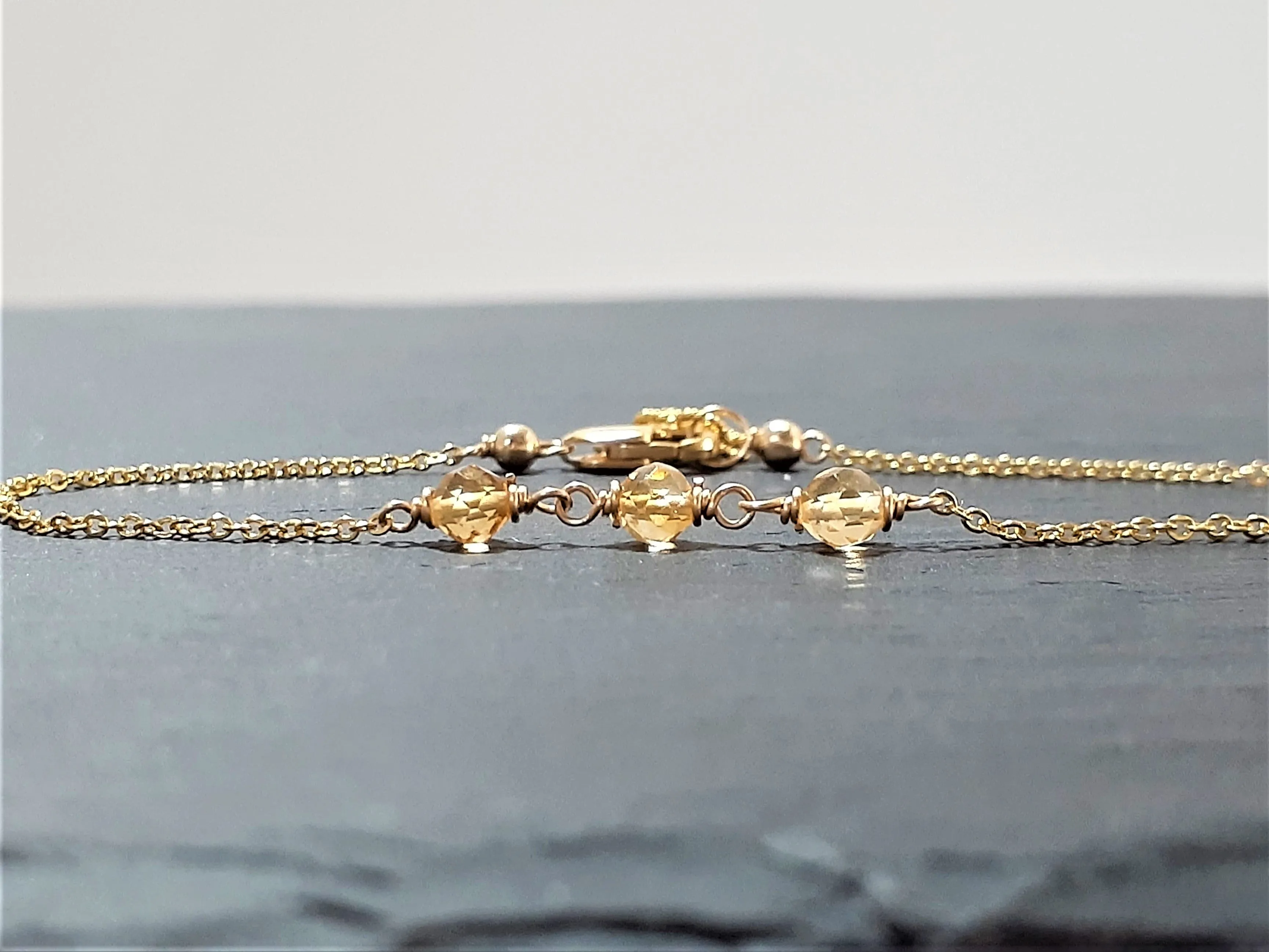 Dainty Golden Citrine Bracelet