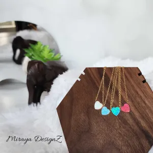 Dainty Opal Heart Necklace