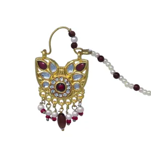 Designer Kundan Nath: Red Ethnic Flair