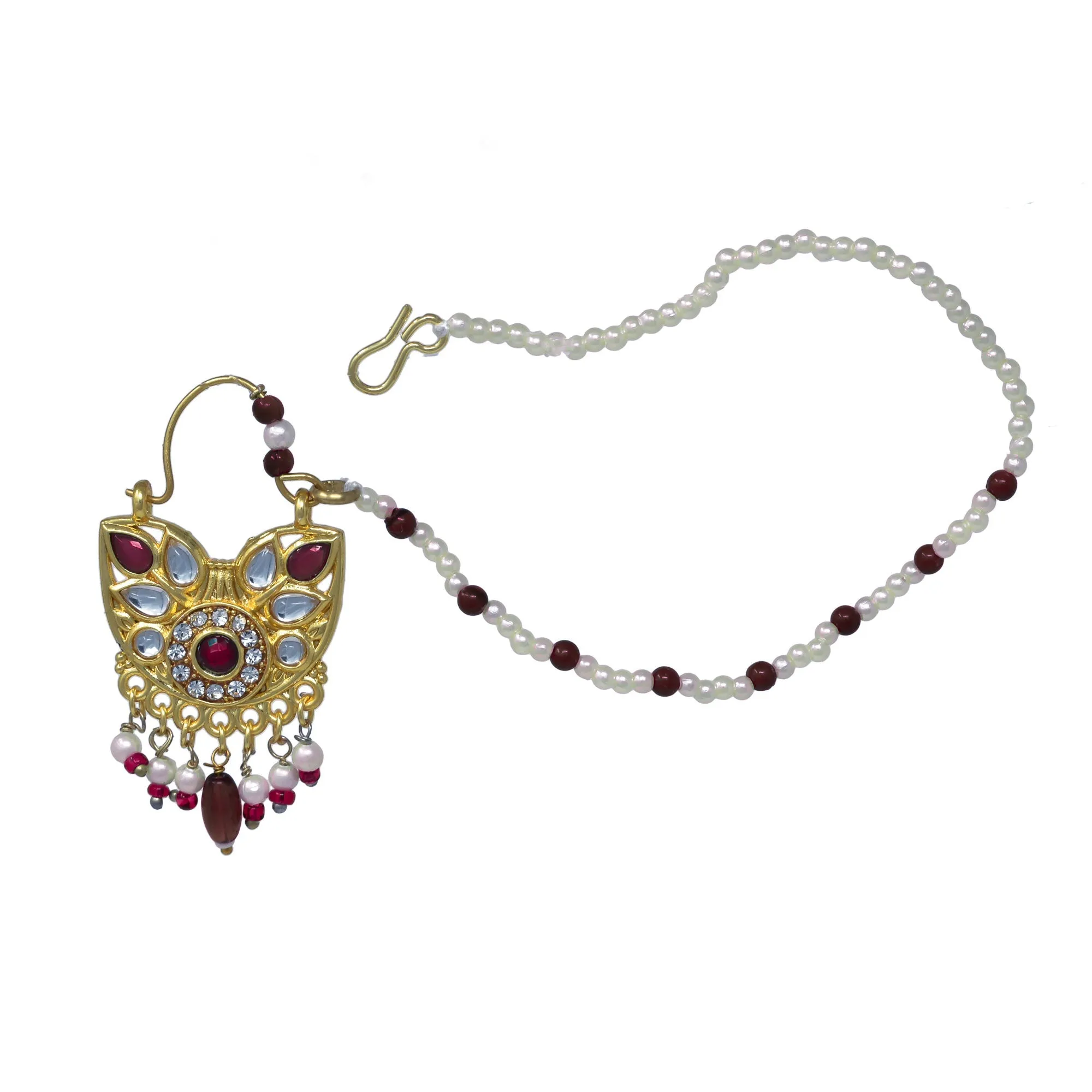 Designer Kundan Nath: Red Ethnic Flair