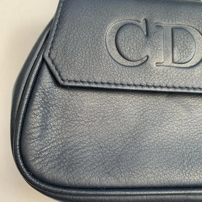 Dior Belt W Envelope Top Two Way Belt Bagcross Satchel Logo Navy Leathercd Accent Cross Body Bag