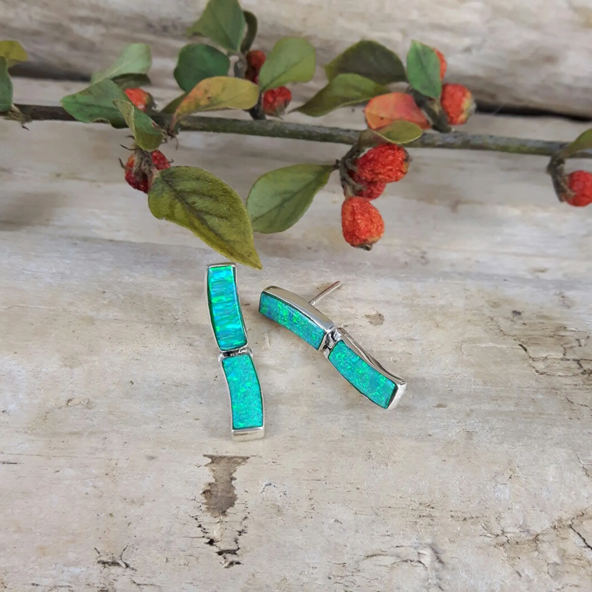 Flinder Green Drift Stud Earrings