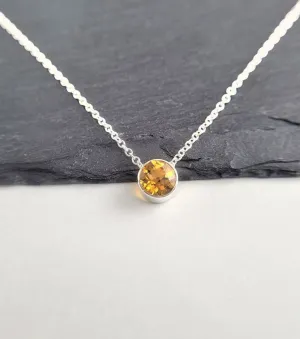 Golden Citrine Floating Necklace - Fidget Necklace