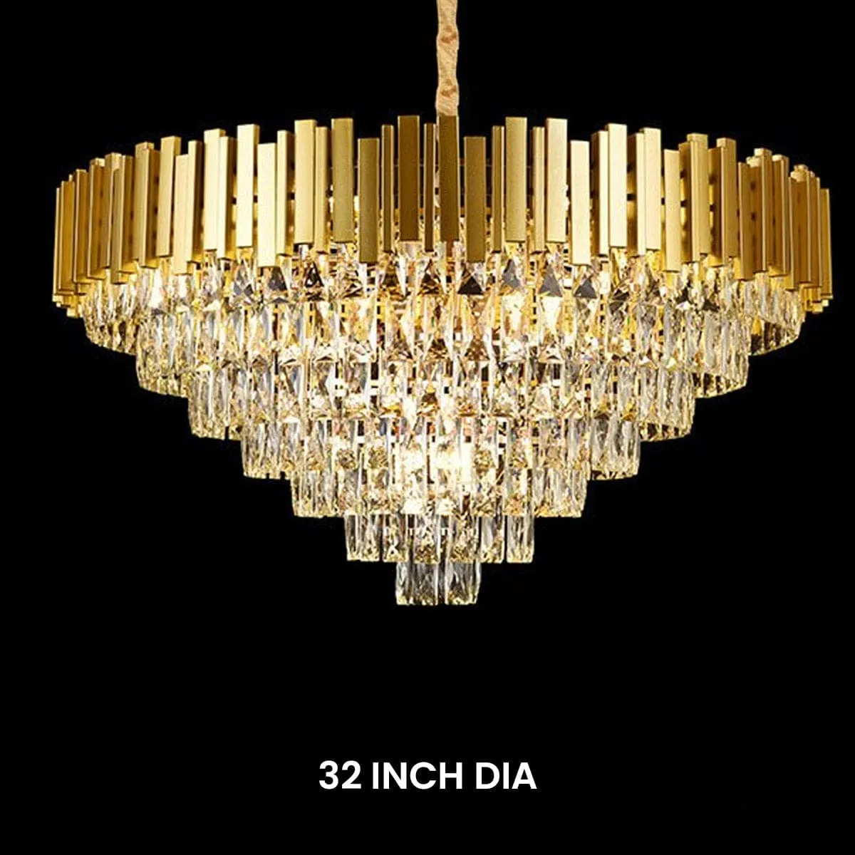 Golden Mamba Round Crystal Chandelier