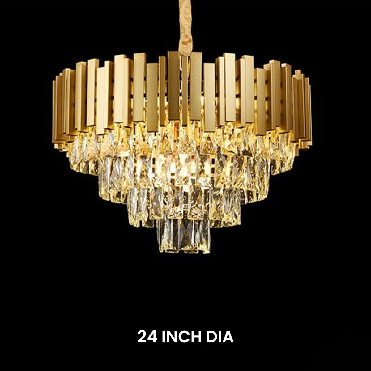 Golden Mamba Round Crystal Chandelier