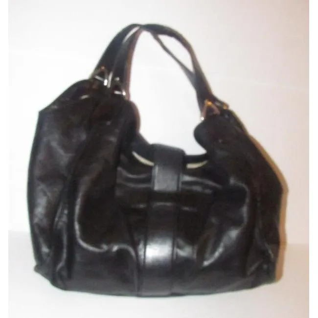 Gucci Stirrup Hobo Xl Top Handle Style Satcheltote Black Leather With Chrome Satchel