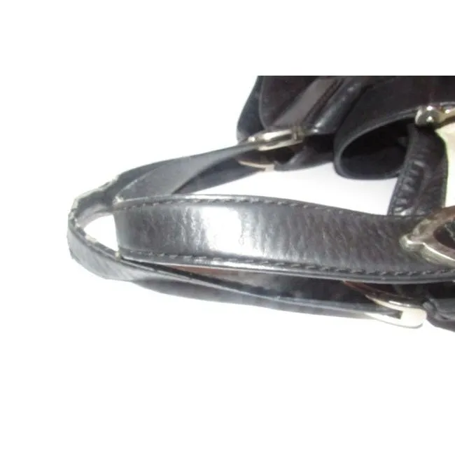 Gucci Stirrup Hobo Xl Top Handle Style Satcheltote Black Leather With Chrome Satchel