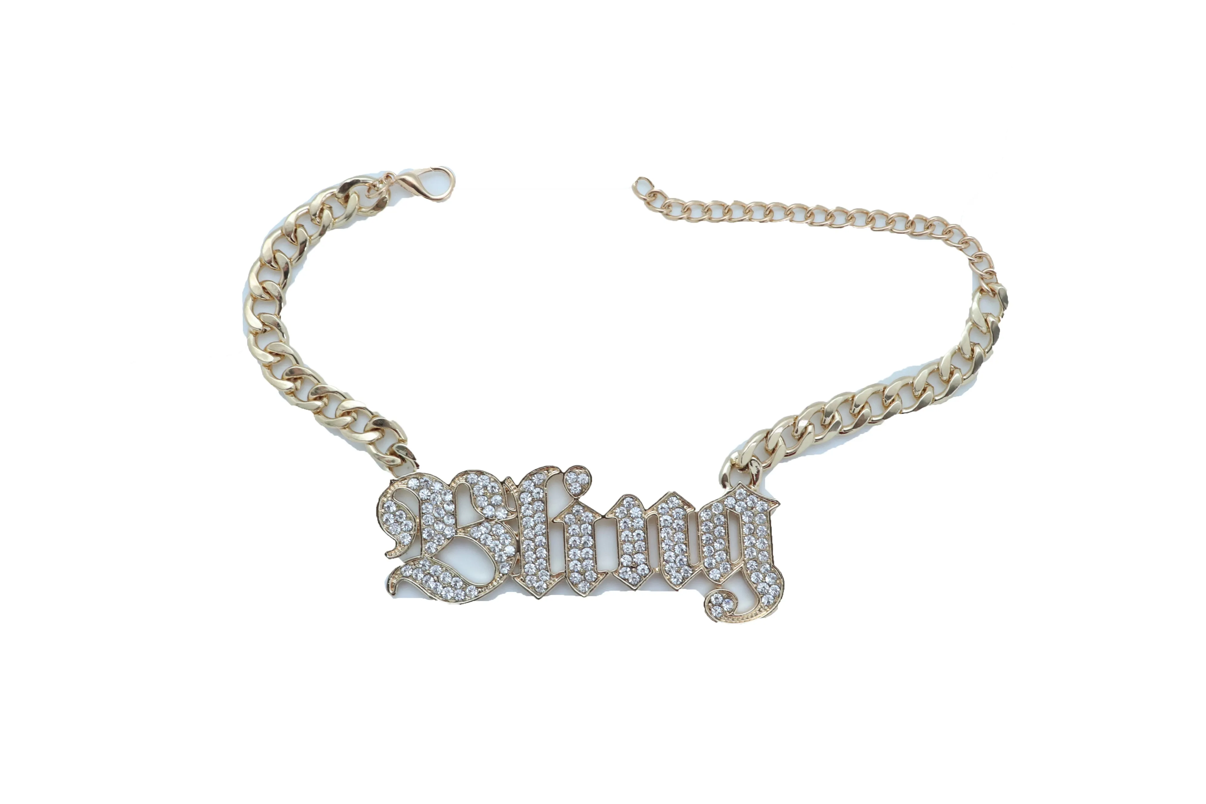 Iced Out "BLING" Gold Metal Boot Chain
