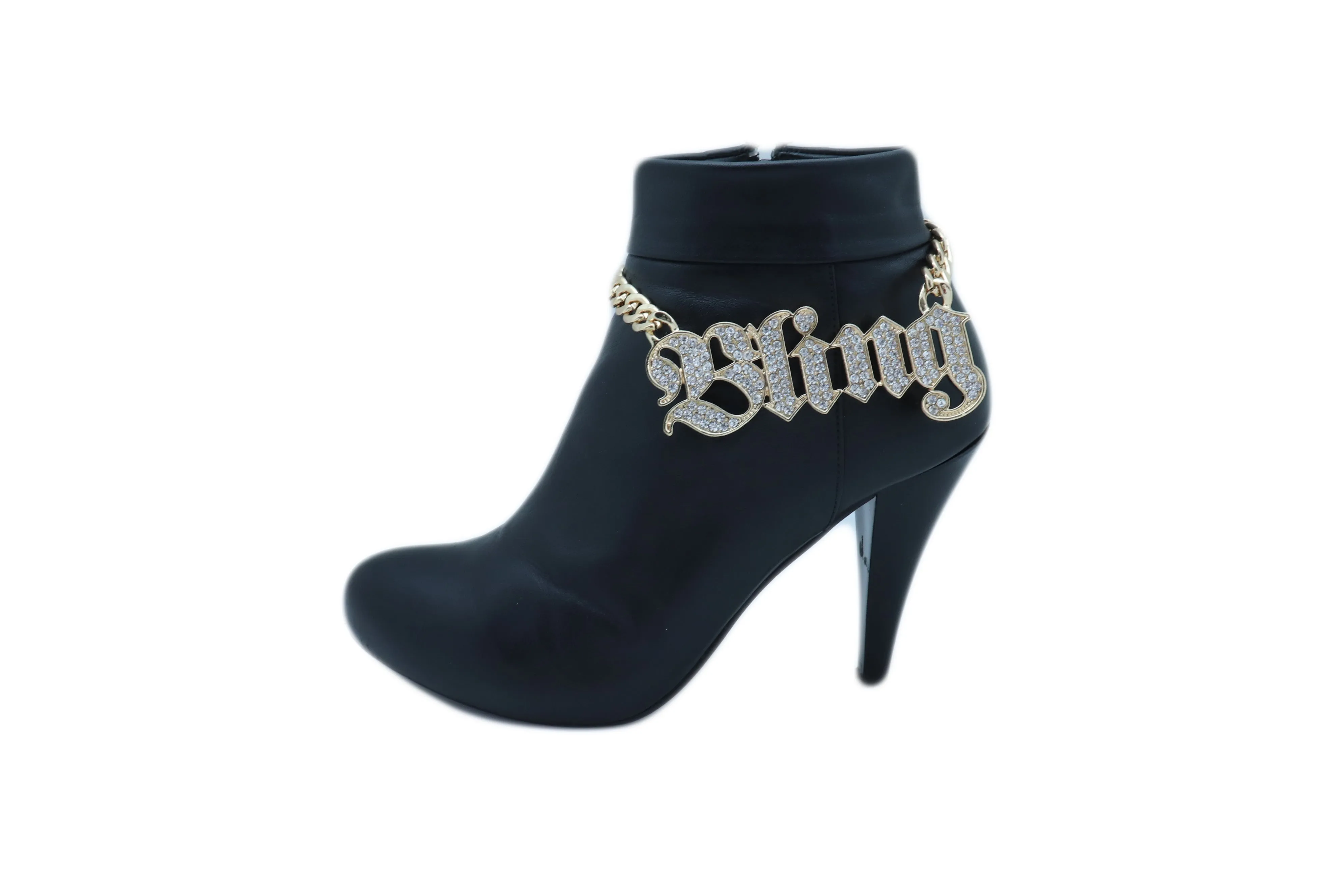 Iced Out "BLING" Gold Metal Boot Chain