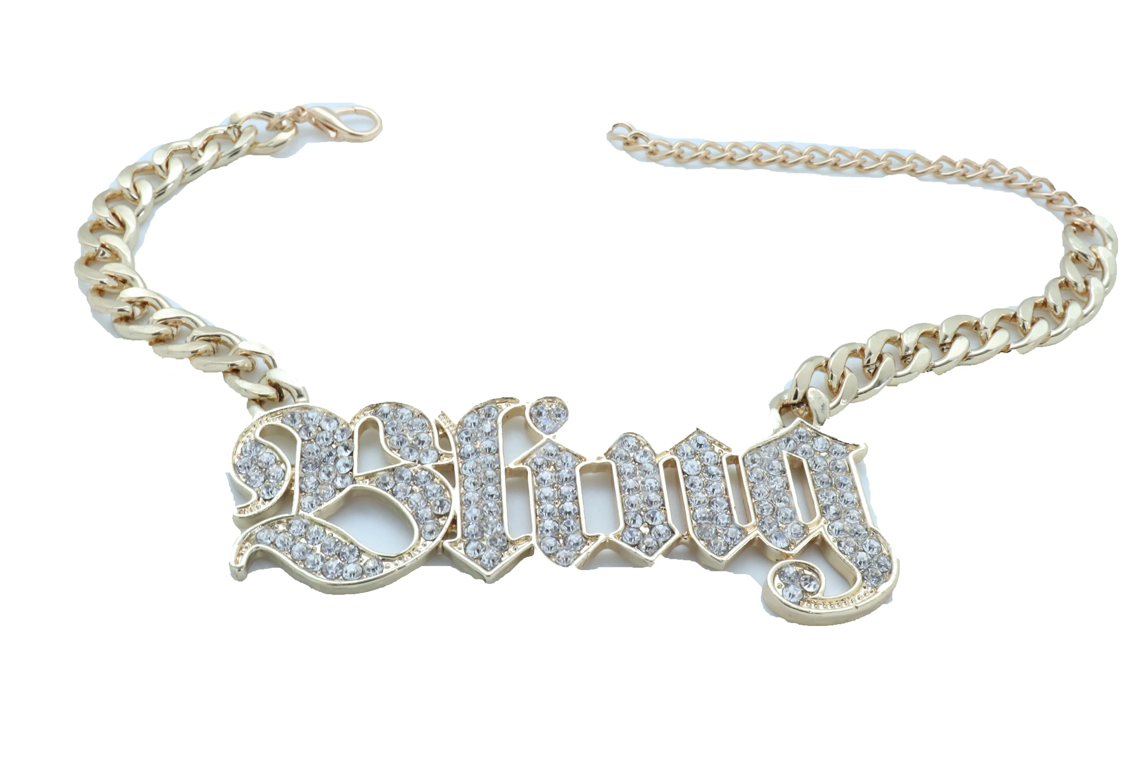 Iced Out "BLING" Gold Metal Boot Chain
