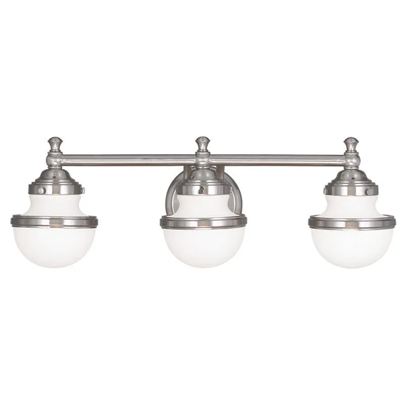 Livex Oldwick 3 Light Brushed Nickel Bath Light - C185-5713-91