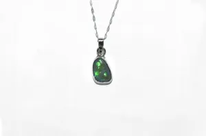 One of a Kind | Handmade Lightning Ridge Australian Opal Sterling Silver Necklace
