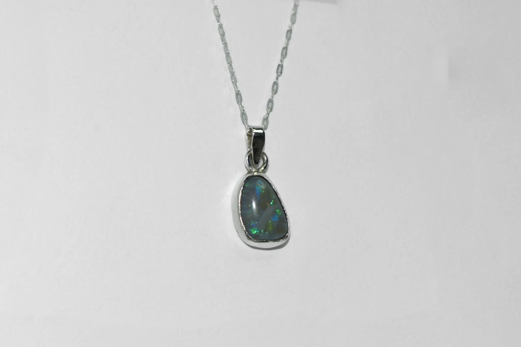 One of a Kind | Handmade Lightning Ridge Australian Opal Sterling Silver Necklace