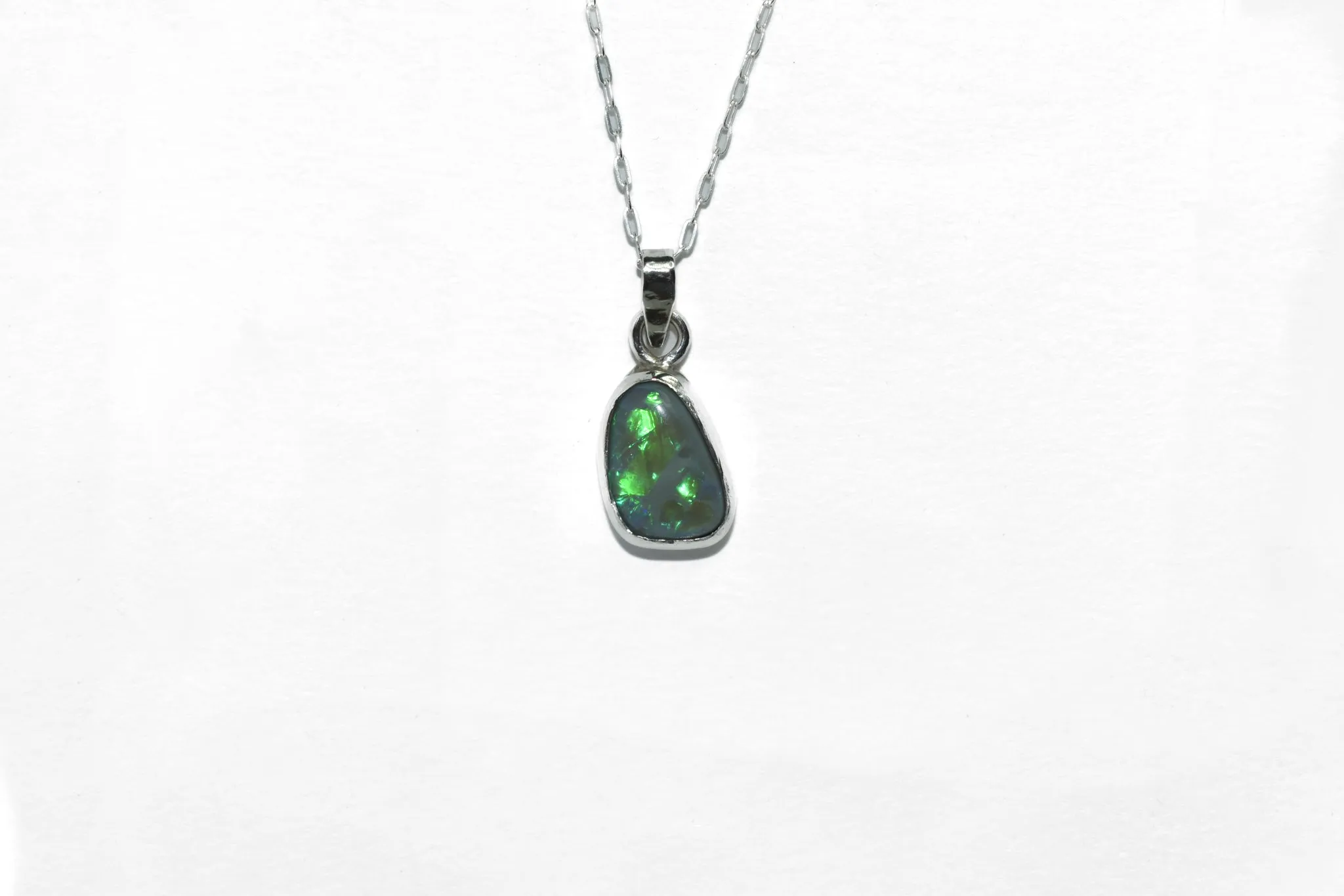 One of a Kind | Handmade Lightning Ridge Australian Opal Sterling Silver Necklace