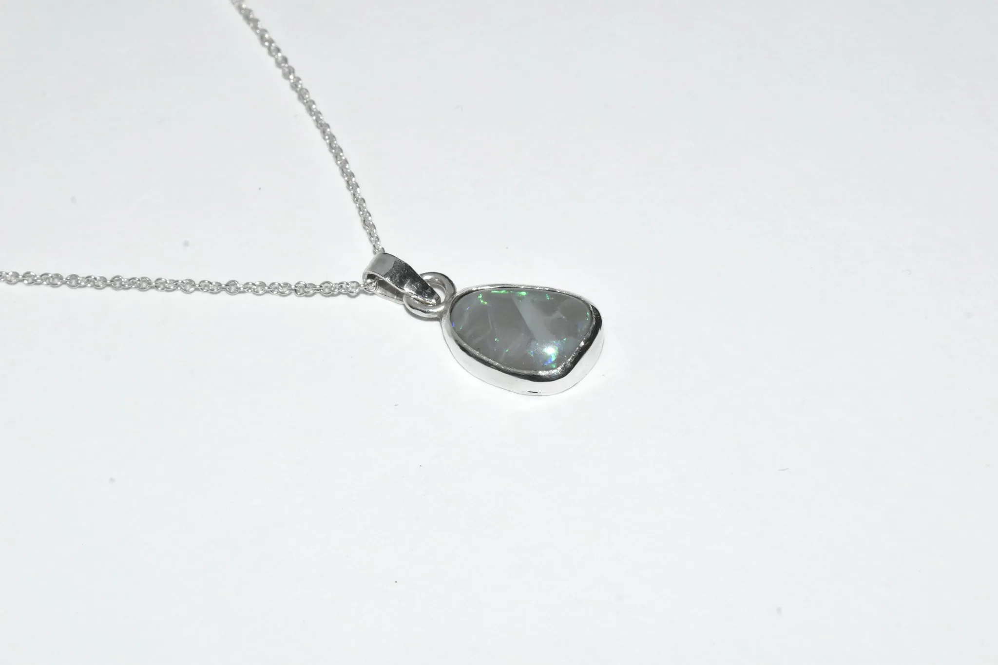 One of a Kind | Handmade Lightning Ridge Australian Opal Sterling Silver Necklace