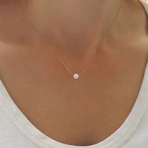 Opal Bead Gold Necklace