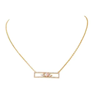 Ophelia Gold Framed Opal Bar Necklace