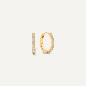 Pavé Cubic Zirconia Huggie Hoops (12mm)