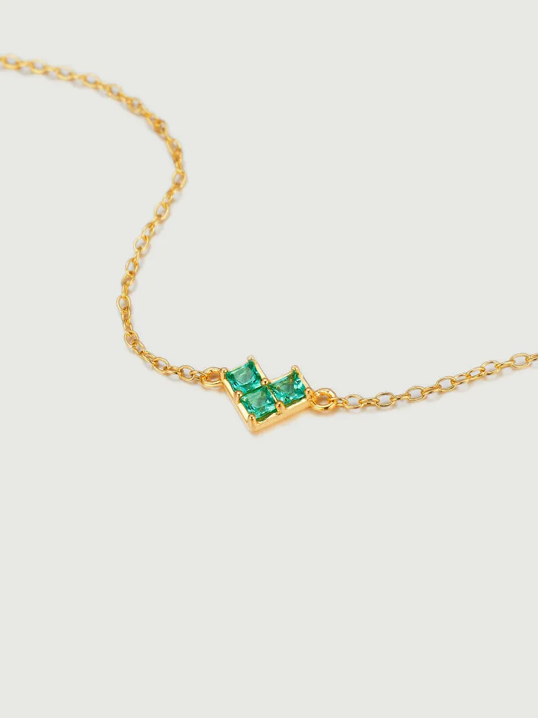 Princess Cut Emerald Heart Bracelet