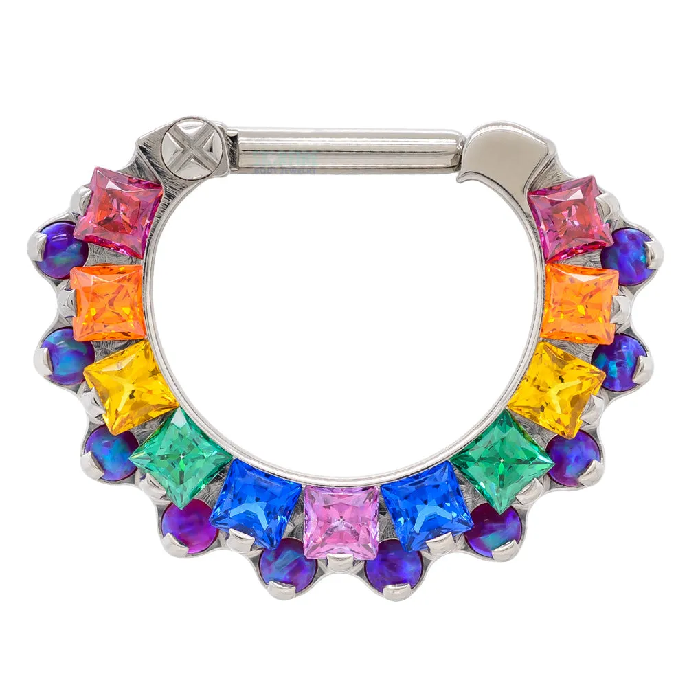 "Aphrodite" Clicker #35 with Faceted Gems & Opals - 1/4" post - custom color combos