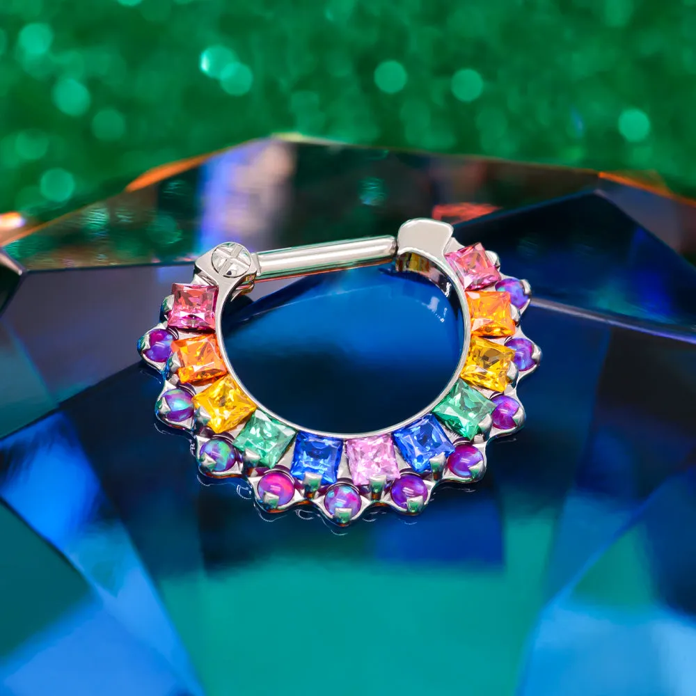 "Aphrodite" Clicker #35 with Faceted Gems & Opals - 1/4" post - custom color combos