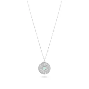 Radiant Opal Sunburst Pendant Necklace
