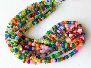Rainbow Opal Smooth Rondelle Beads