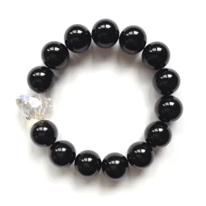 Swarovski Crystal Panther With Onyx Stretch Bracelet - Wholesale