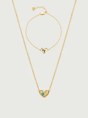 The Emerald Heart Chain Set