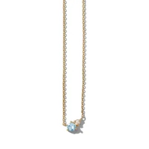 Unity Necklace, Aquamarine, 9kt Yellow Gold