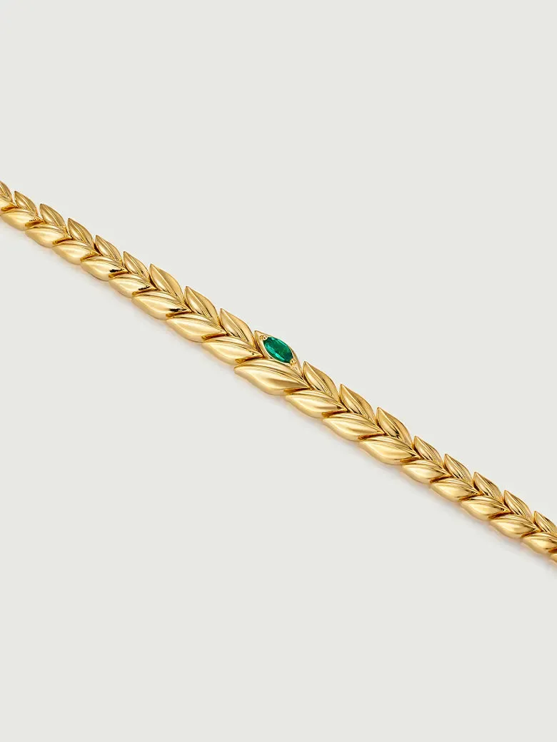Wheat Cascade Emerald Bracelet