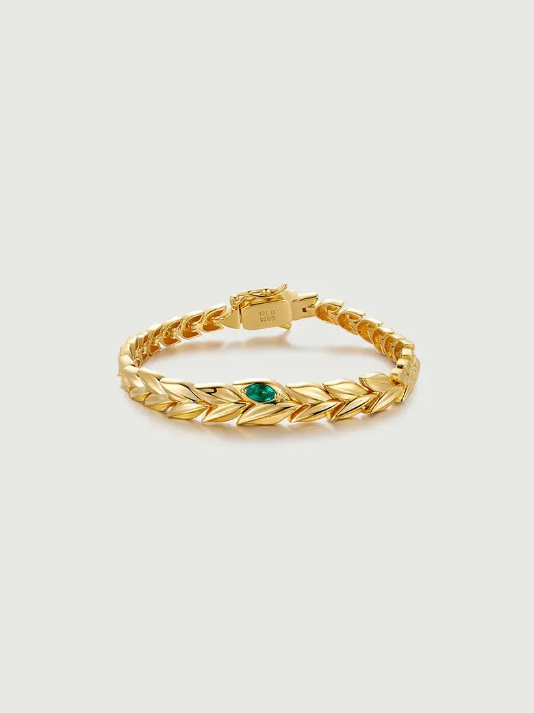 Wheat Cascade Emerald Bracelet