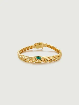 Wheat Cascade Emerald Bracelet