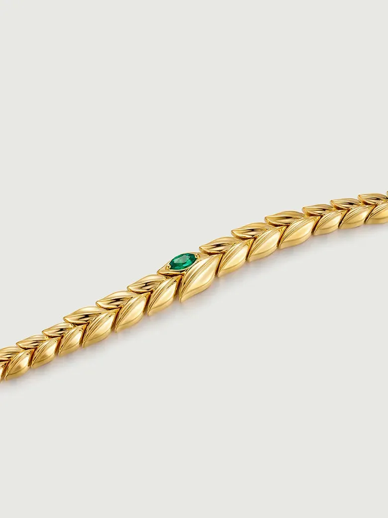 Wheat Cascade Emerald Bracelet