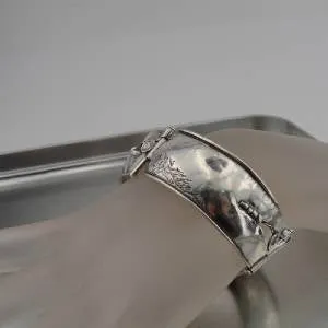 Wide Wrist 925 Sterling Silver Bracelet