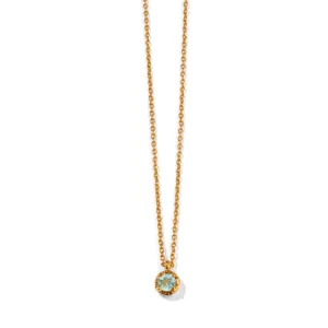 Winkie Necklace, Aquamarine, 9kt Yellow Gold